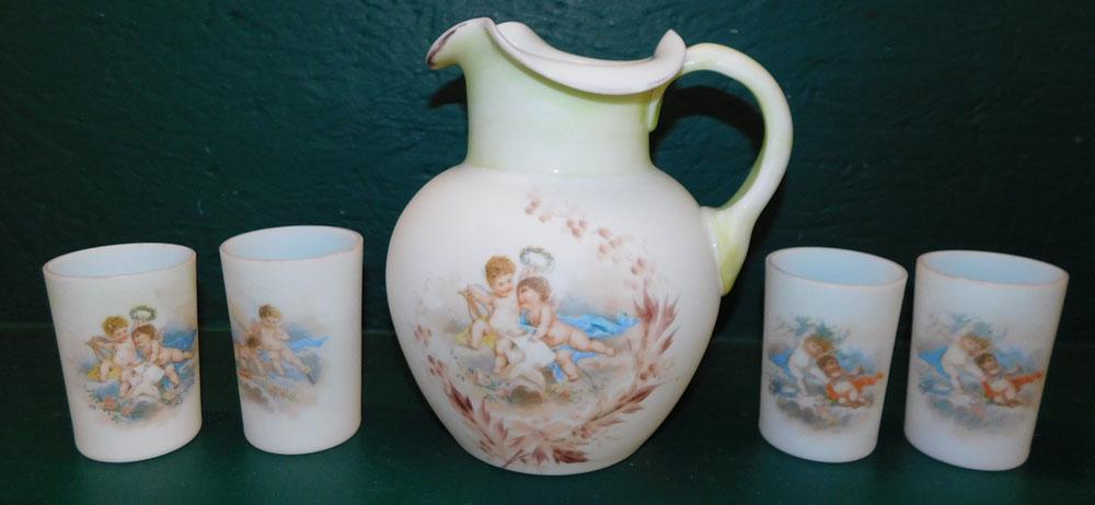 5 Piece Hand Painted Bristol Lemonade Set (1 of 2)