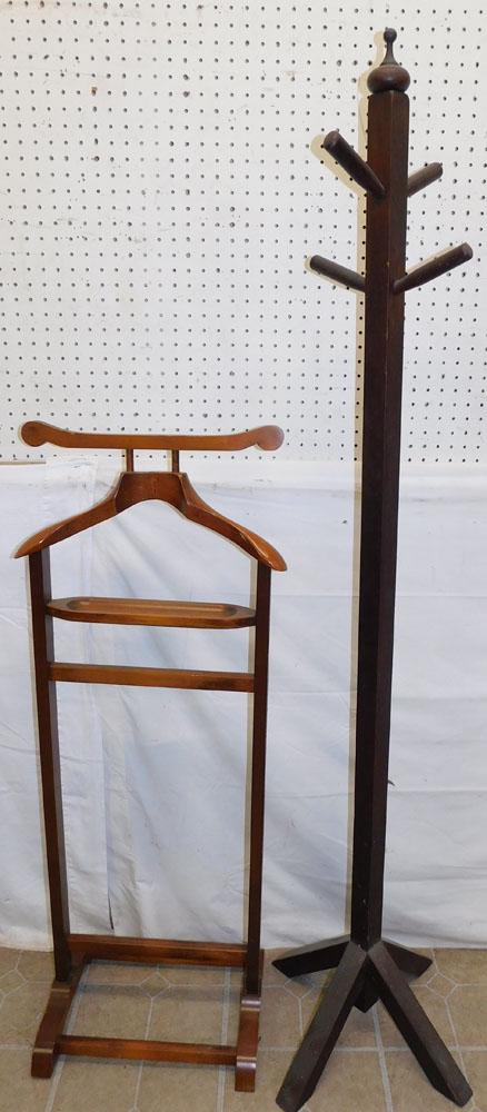 Men's Valet & Hat Rack: Men's Valet & Hat Rack. 68 1/4" H - Tallest ALL DESCRIPTIONS AND ANY CONDITION STATEMENT GIVEN BY LANGSTON AUCTION GALLERY ARE STRICTLY OPINIONS AND LANGSTON'S SHALL HAVE NO RESPONSIBILITY FOR ERRORS 