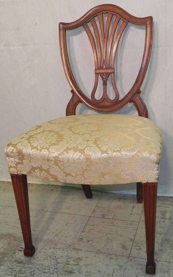 Hepplewhite shield back side chair: Hepplewhite shield back side chair, circa 1810-1820.