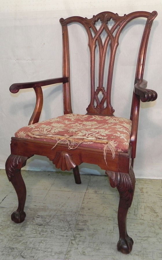 Robert Morris style Phil. Chippendale arm chair.: Robert Morris style Philadelphia Chippendale arm chair.