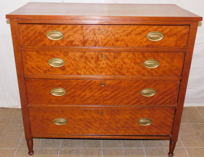 19th C Cherry 4 Drawer Chest (0035) on Jan 02, 2023 Langston Auction