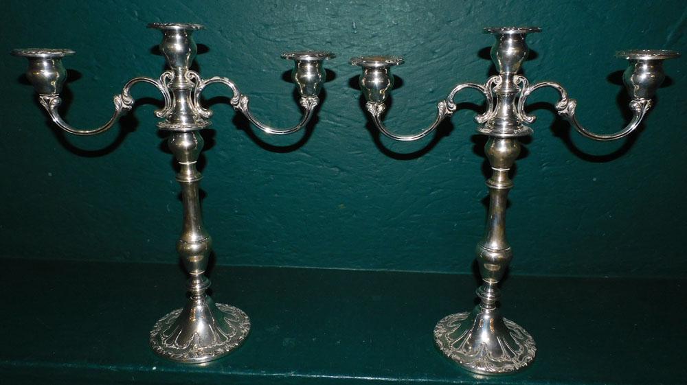 Pair Gorham Sterling Weighted Candelabras (1 of 4)