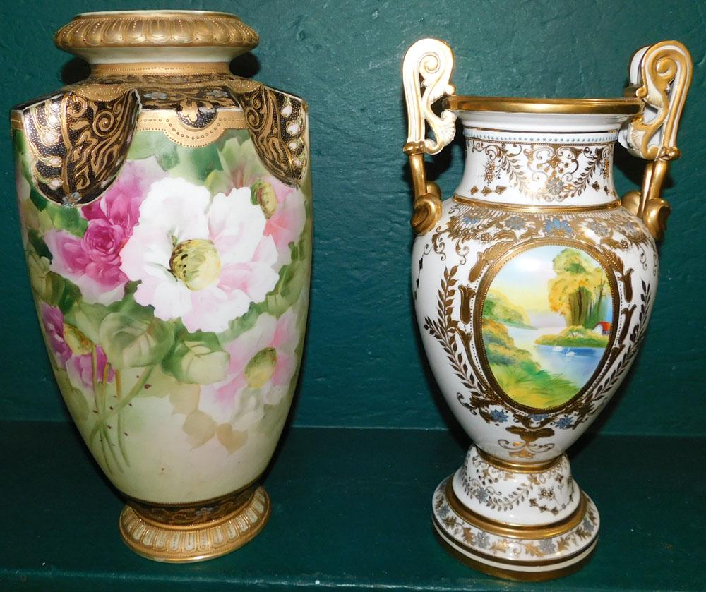 Two Hand Painted Nippon Porcelain Vases (1 of 7)