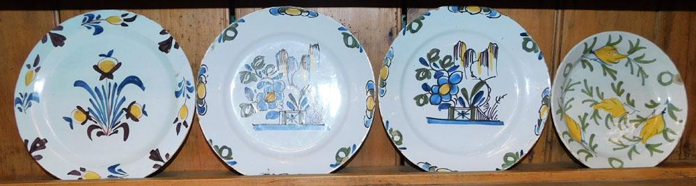 Lot 4 18th C Polychrome Delft Plates (1 of 5)