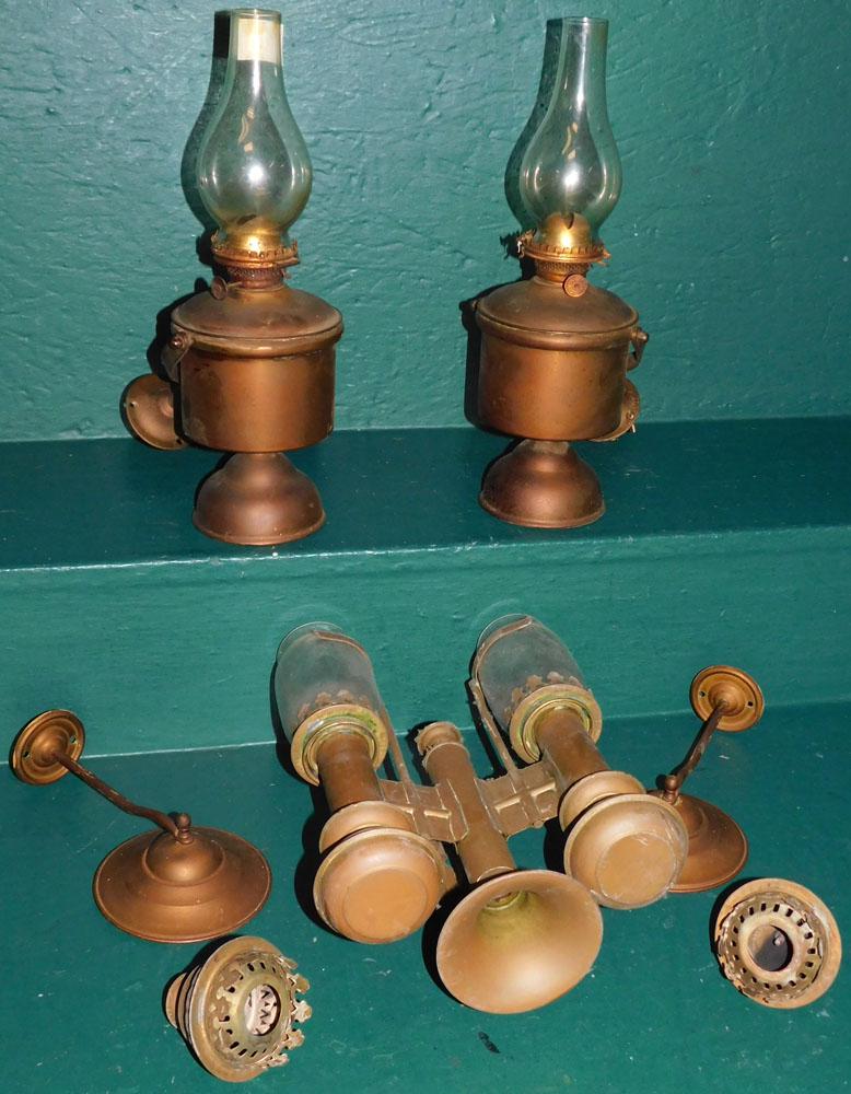Three Antique Oil Lamps: Three Antique Oil Lamps. 14" H PLEASE REFER TO OUR "TERMS OF SALE" FOR FULL DISCLOSURE OF OUR POLICY. THANK YOU!"