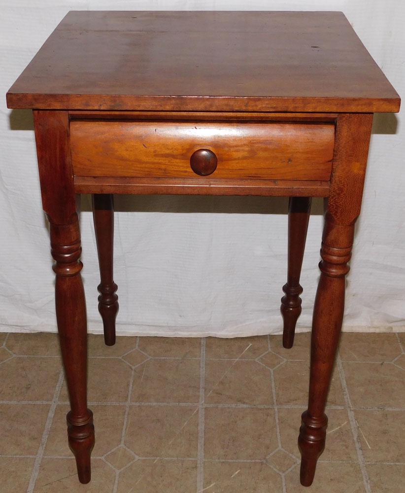 19th C Cherry 1 Drawer Table (1 of 5)