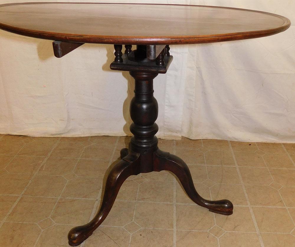 19th C Walnut Dish Form Tilt Top Table (1 of 4)
