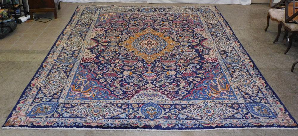 Handmade Signed Persian Kashmar Rug - 10 X 12'10" (1 of 20)