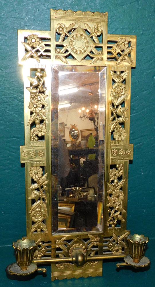 Cast Brass Bevel Mirror Wall Sconce (1 of 5)