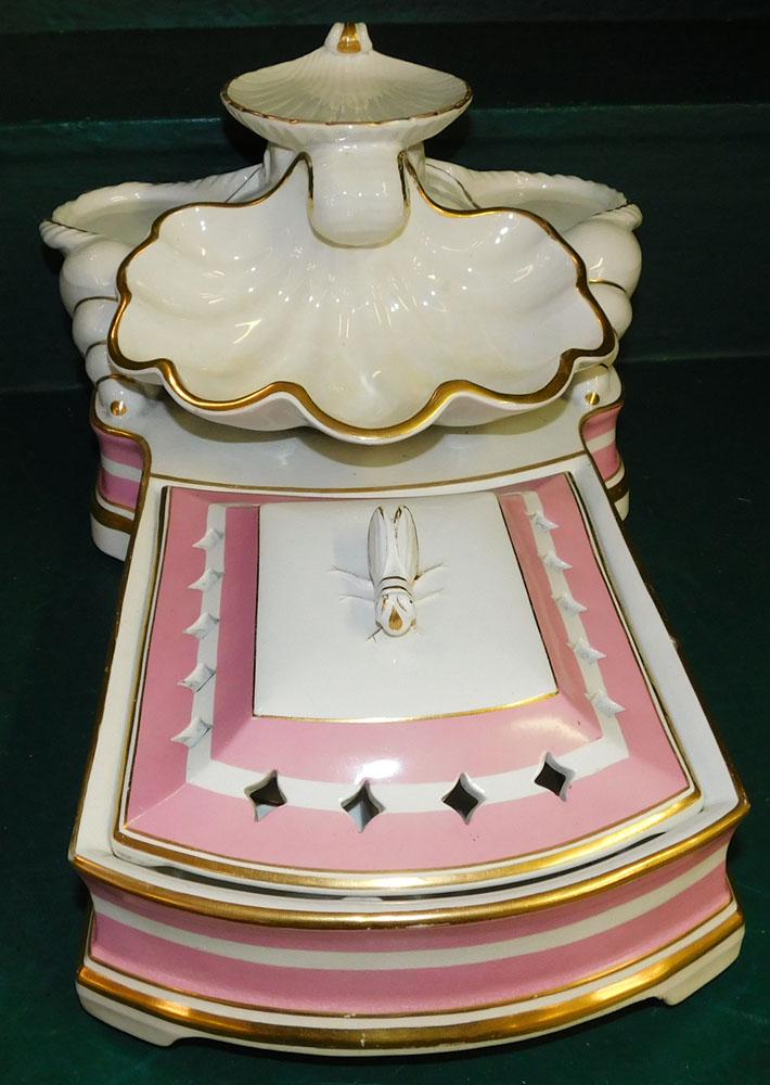 19th C English Porcelain Condiment Stand by Brown (1 of 7)