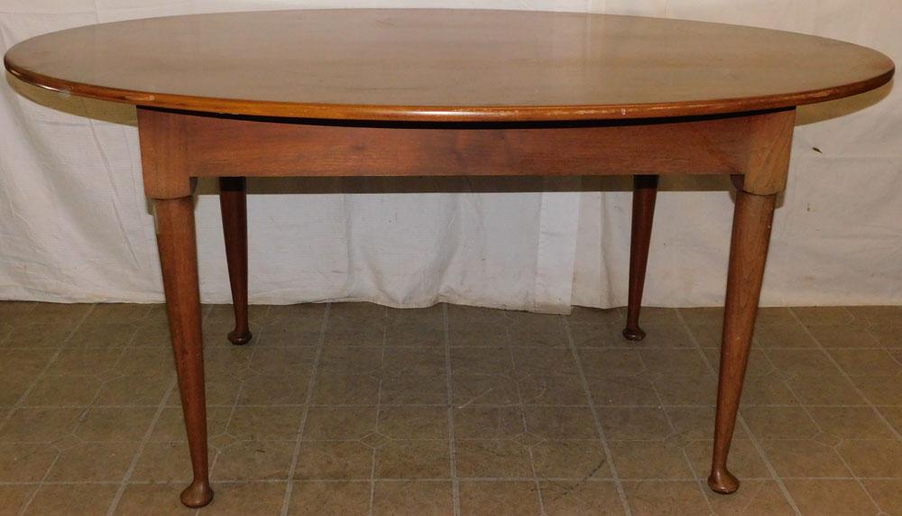 Cabinet Made Walnut Queen Anne Oval Dining Table (1 of 6)