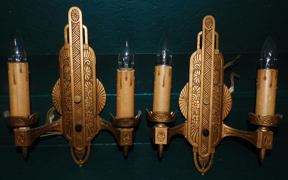 Pair of Gilded Metal Sconces (1 of 2)