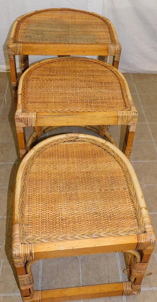 Rattan & Wicker Nesting Tables (1 of 6)