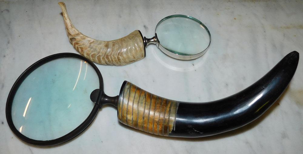 2 Horn Handle Magnifying Glasses (1 of 3)