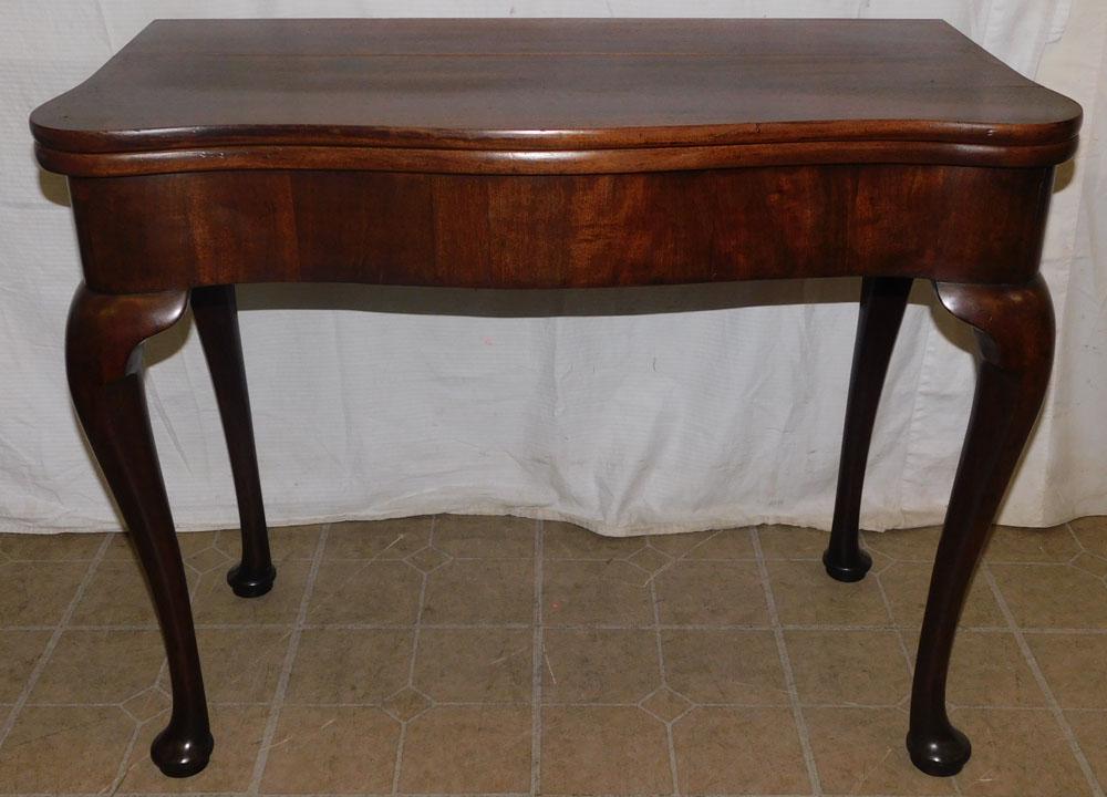 19th C Mahogany Queen Anne Fold Over Top Game Table (1 of 5)