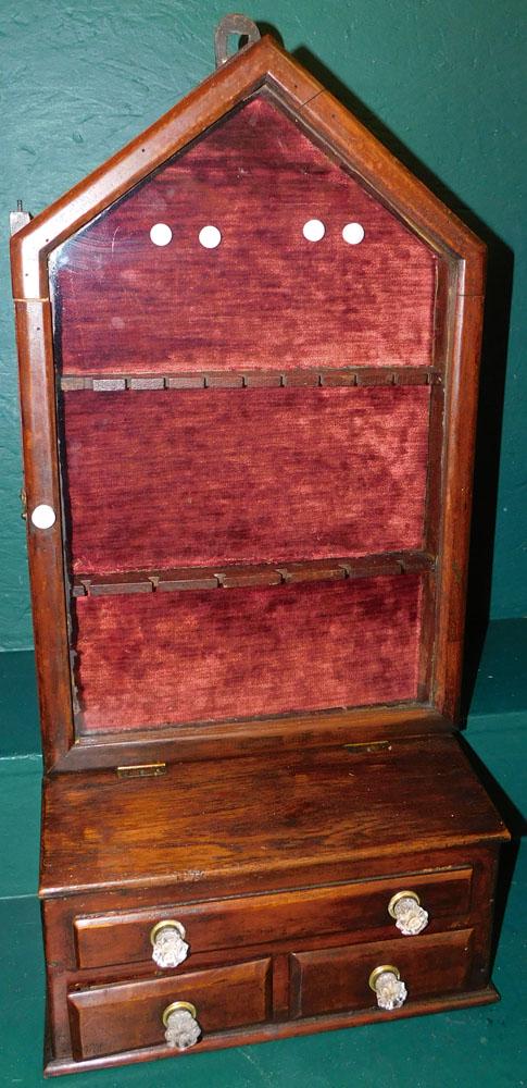 19th C Glass Door Spoon Cabinet with 2 Drawers (1 of 3)