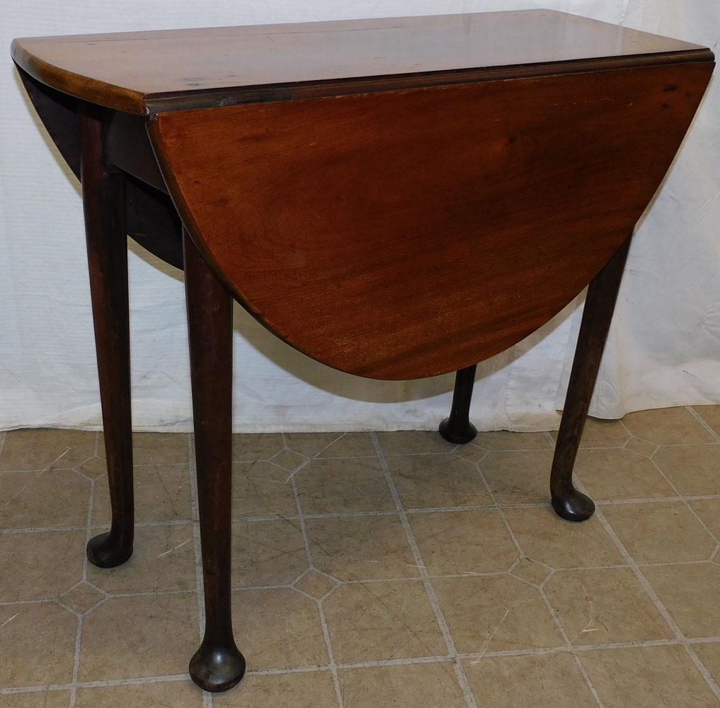 19th C Mahogany Queen Anne Drop-Leaf Table (1 of 3)