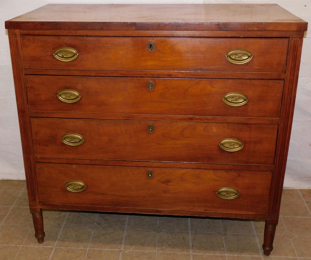 19th C Cherry 4 Drawer Chest (1 of 4)