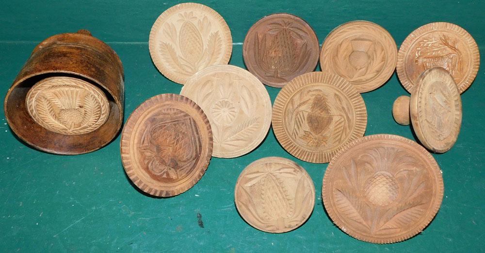 Lot Antique Wood Butter Molds (1 of 3)