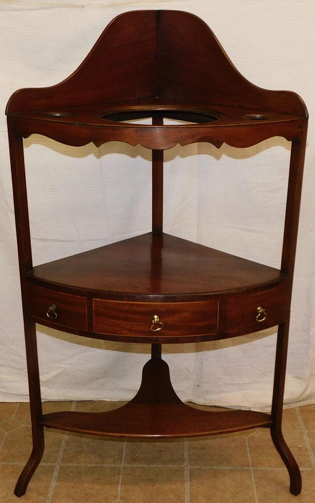 19th C Mahogany Corner Washstand (1 of 4)