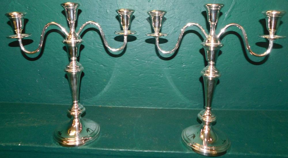 Pair Silver Plate Candelabras (1 of 4)