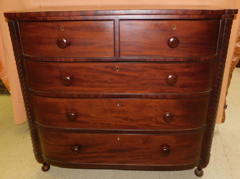 Empire 2/3 Drawer Mahogany Bow Front Chest (1 of 5)