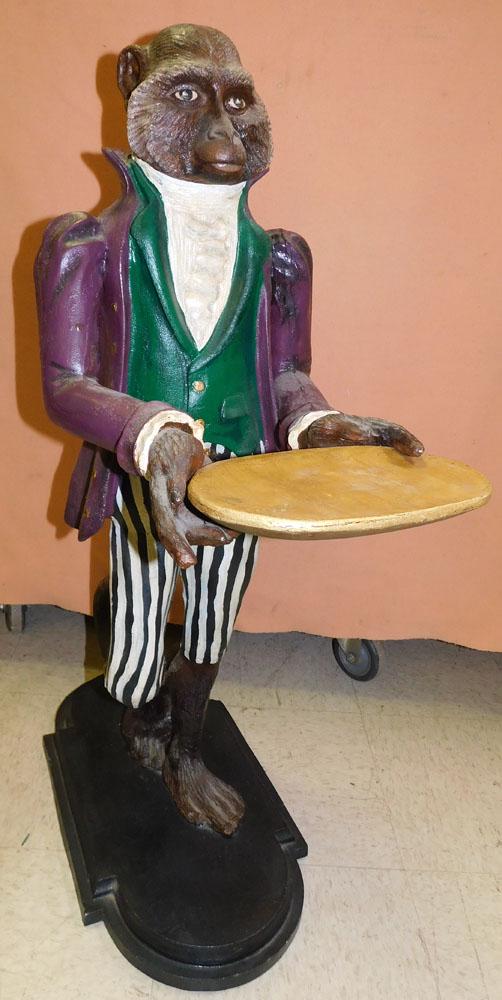 Painted Composite/ Resin Monkey Butler Figure (1 of 4)