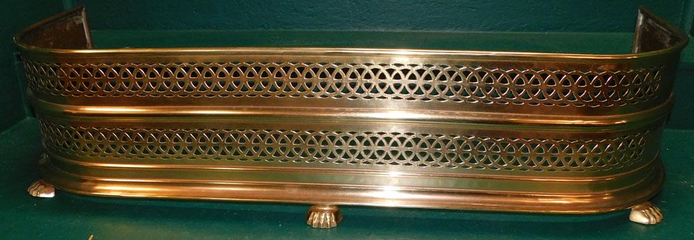 Brass Open Work Fireplace Fender (1 of 4)
