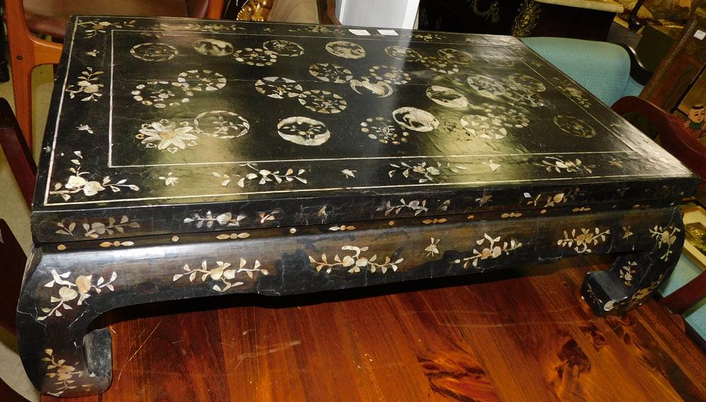 Black Lacquered MOP Inlay Coffee Table (1 of 2)