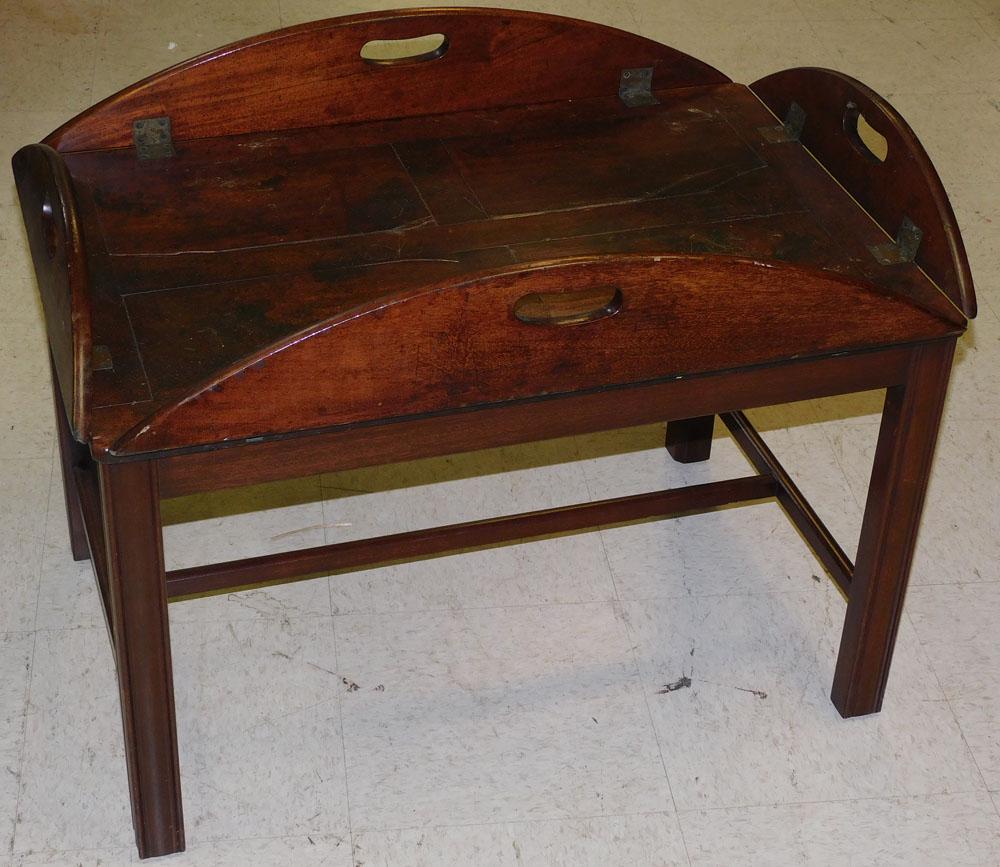 19th C Mahogany Butlers Tray Coffee Table (1 of 4)