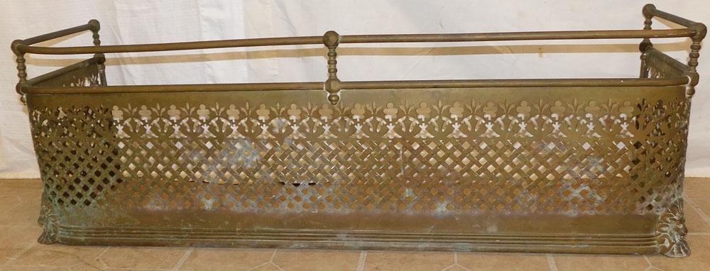 Antique Open Work Brass Fireplace Fender (1 of 3)