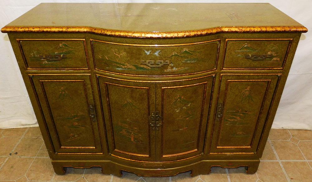 Oriental Paint Decorated Server (1 of 8)