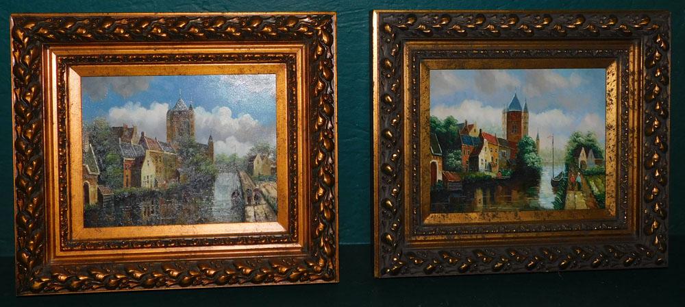 Pair Oil On Board Venetian Scenes (1 of 4)