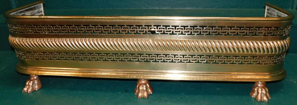 Antique Brass Open Work Fireplace Fender (1 of 4)