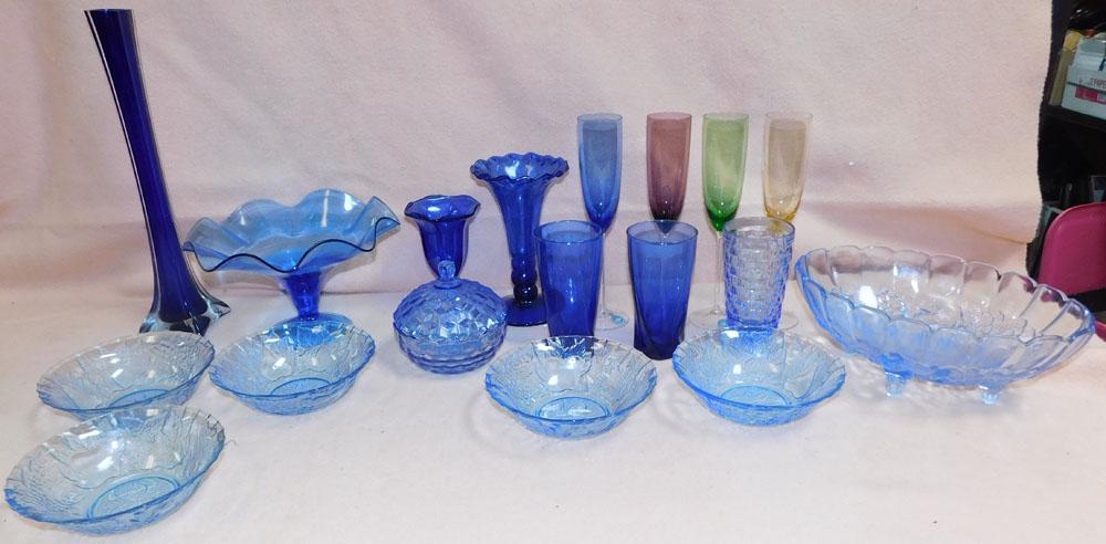Lot Colored Glass Items (1 of 2)