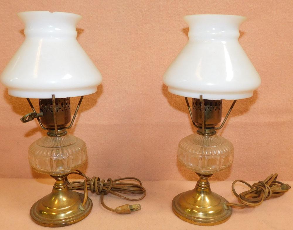 Two Vintage Lamps W/ Milk Glass Shades (1 of 4)