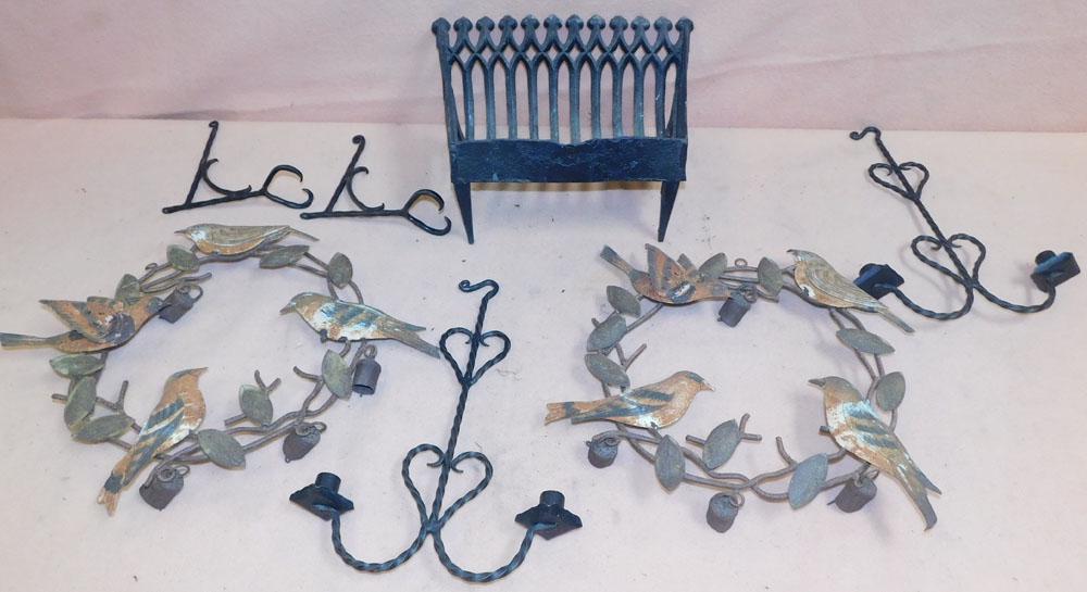 Lot Wrought Iron Painted Metal - Fire Place Crate: Lot Wrought Iron Painted Metal - Fire Place Crate. "ALL DESCRIPTIONS AND ANY CONDITION STATEMENT GIVEN BY LANGSTON AUCTION GALLERY ARE STRICTLY OPINIONS AND LANGSTON'S SHALL HAVE NO RESPONSIBILITY FOR