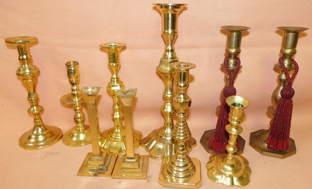Lot Brass Candlesticks (1 of 2)