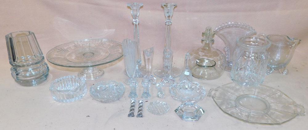 Lot Clear Glass Items (1 of 2)