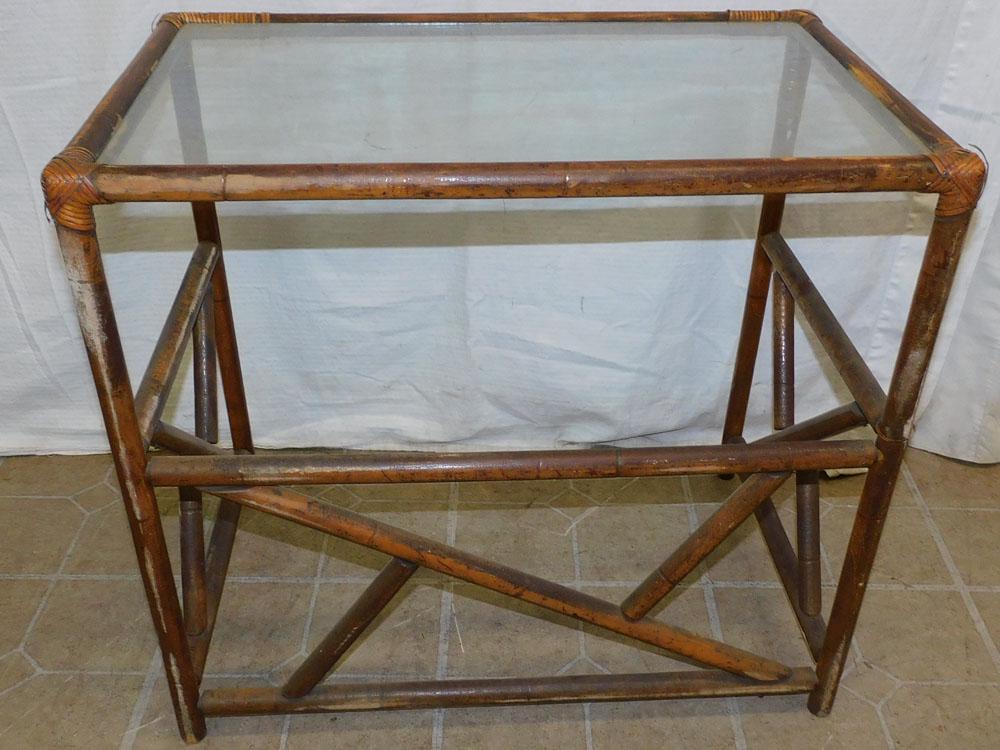 Rattan Glass Top Table (1 of 3)