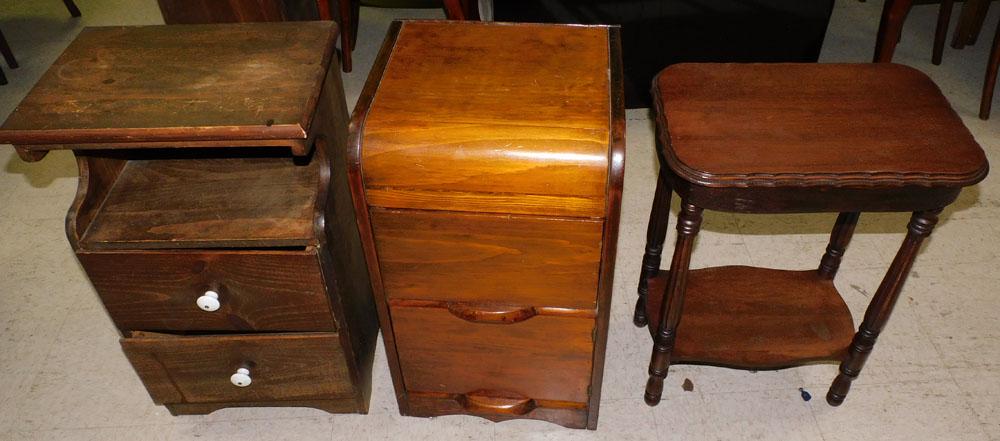 Two Antique Pine Night Stands & End Table (1 of 3)