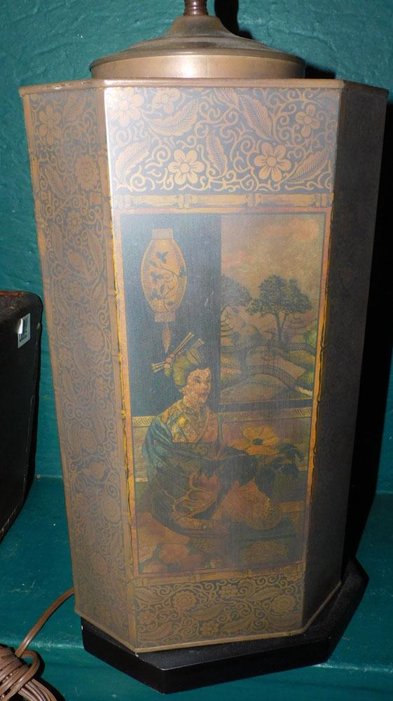 Oriental Tole Painted Lamp (1 of 1)