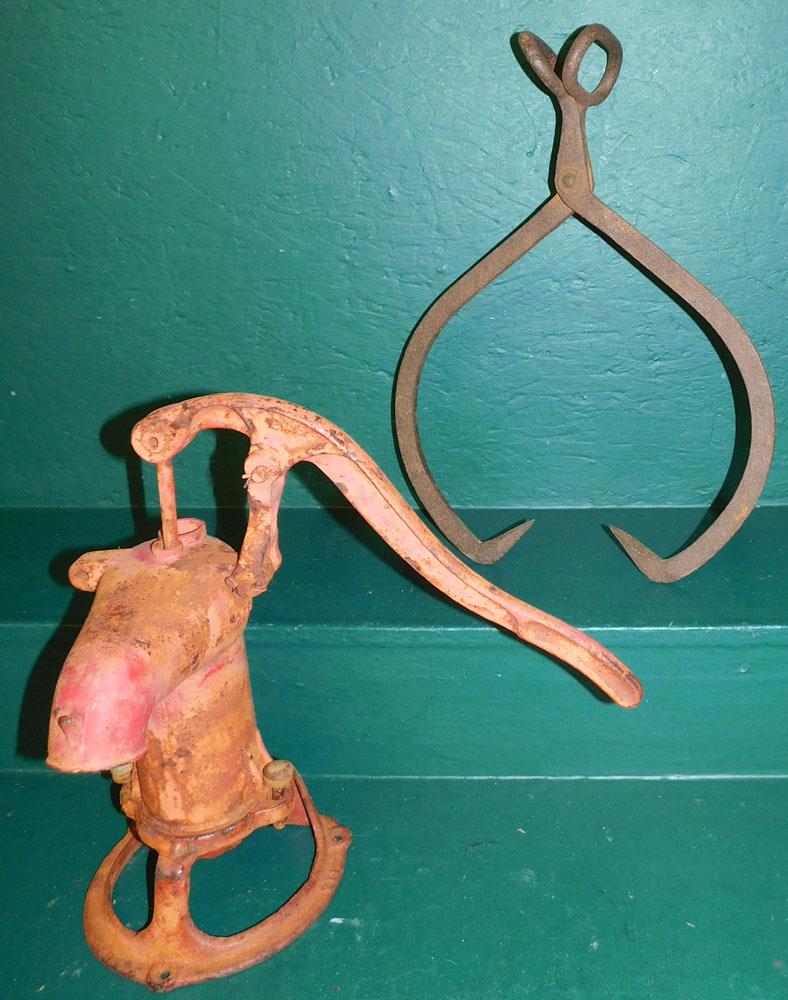 Cast Iron Water Pump & Cast Iron Ice Tongs (1 of 2)