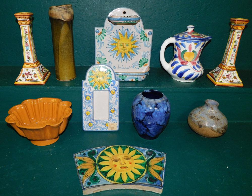 Lot Pottery Vases & Hand Painted Ceramic Items (1 of 5)