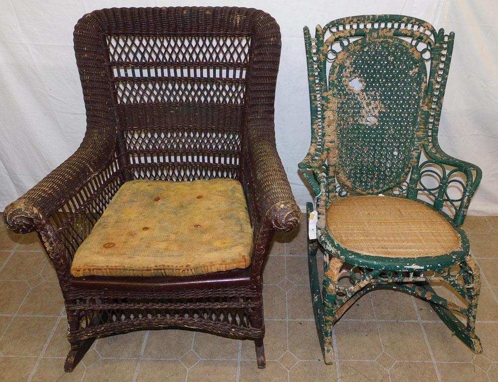Two Antique Wicker Rocking Chairs (1 of 3)