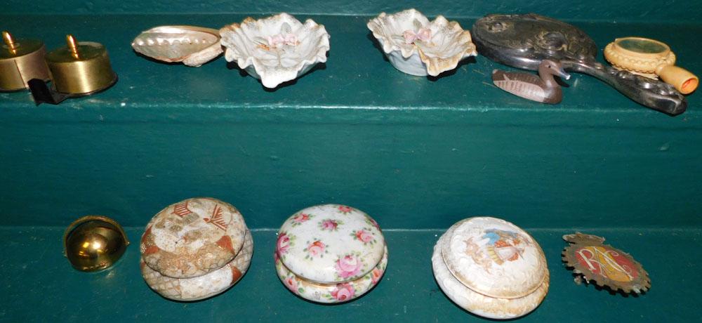 Lot Porcelain Dresser Boxes - Mirror - Misc. Items (1 of 3)