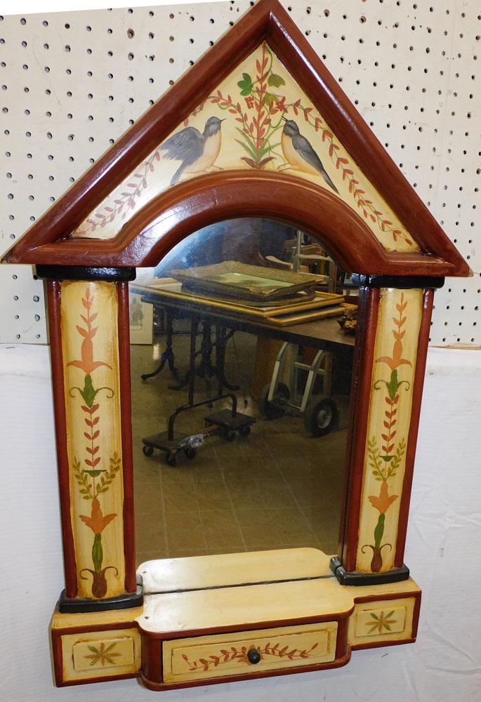 Paint Decorated Framed Mirror (1 of 4)