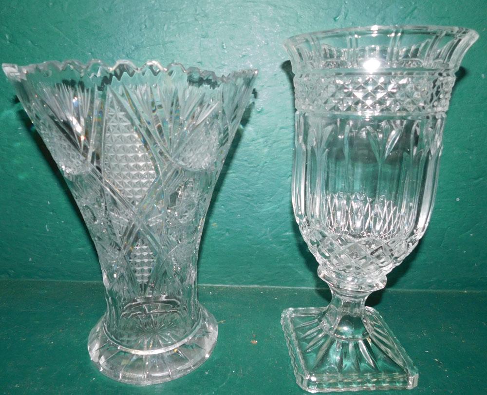 Two  Cut Glass & Crystal Vases (1 of 1)