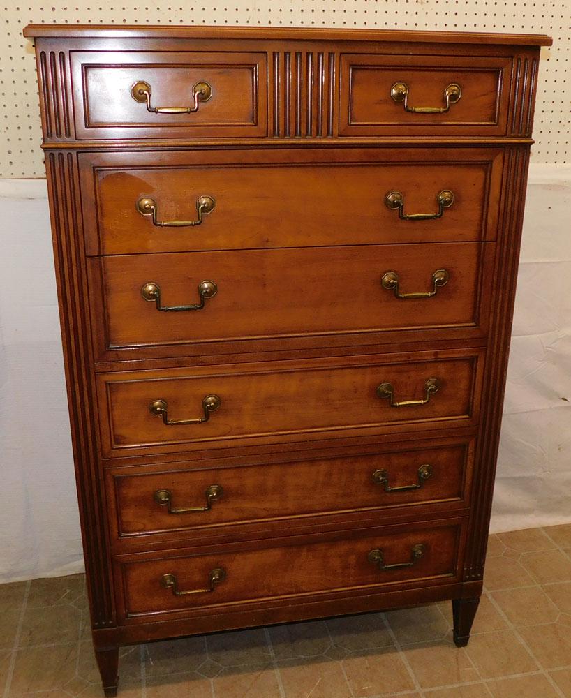 Cherry 2/5 Drawer Tall Chest By Kindel (1 of 5)
