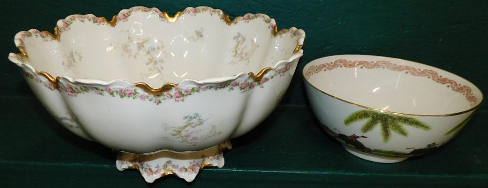 Hand Painted Porcelain Punch Bowl & Oriental Bowl (1 of 8)